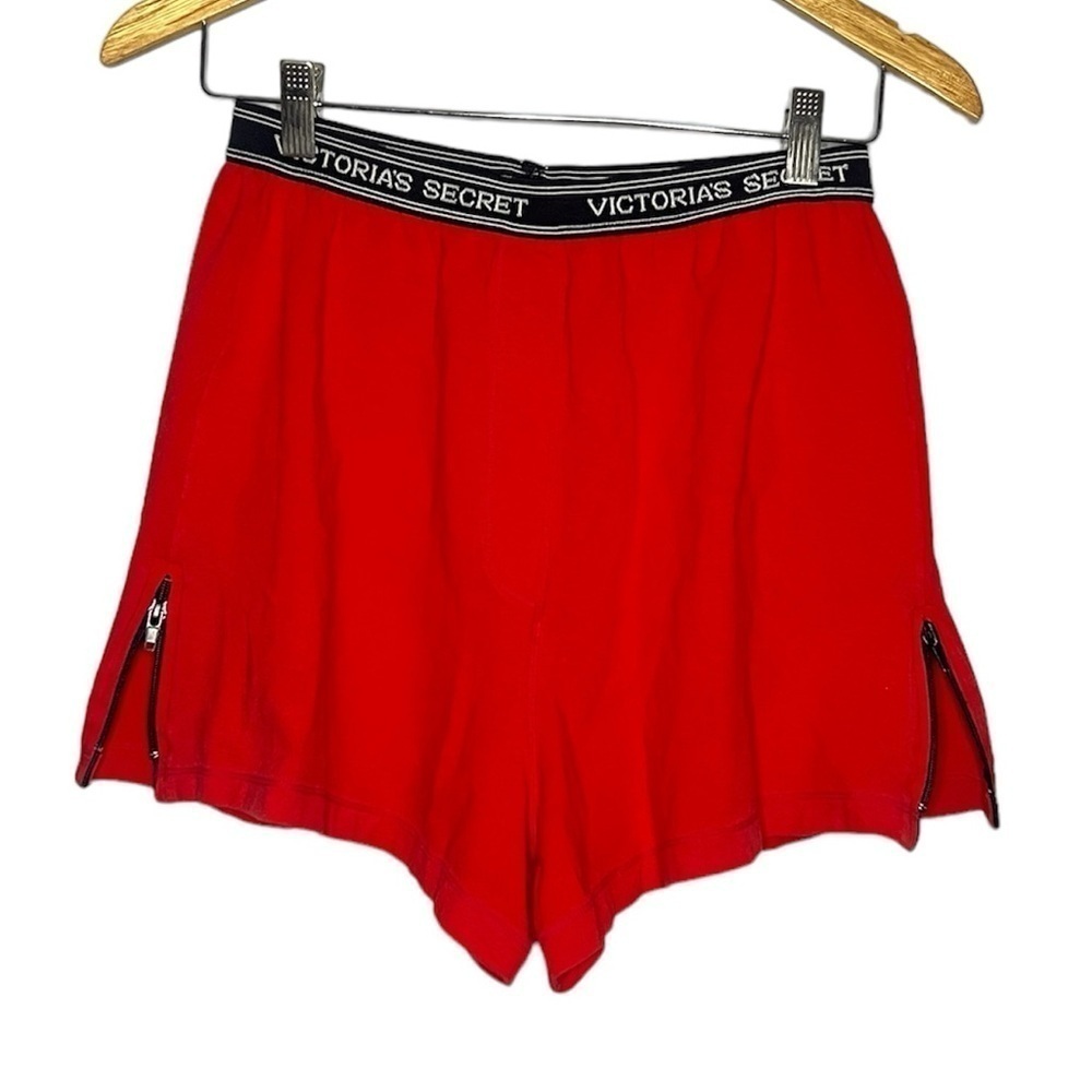 Victoria’s Secret Red High Wiasted Boxer Shorts with Zipper Sides Medium